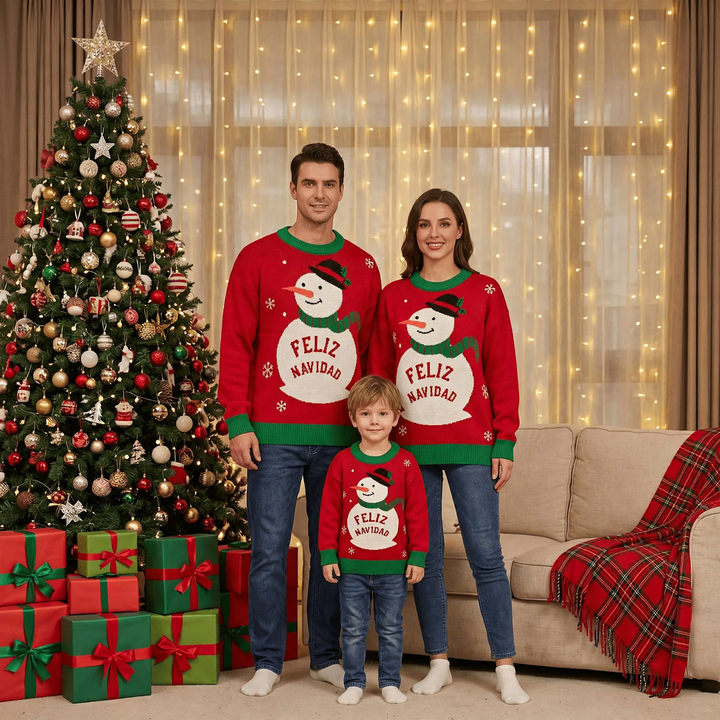 Christmas knit sweater, round neck, for the whole family