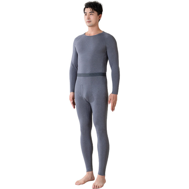 Men's thermal underwear set with wool and silk