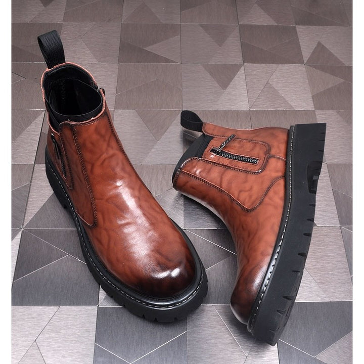 Men's Chelsea boots, lined, leather, for winter