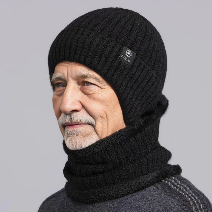 Winter knit hat and scarf set for men
