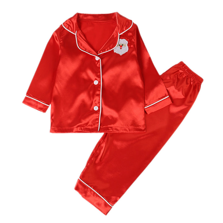 Children's Pajamas made of Ice Silk, Long Sleeved, Christmas-themed