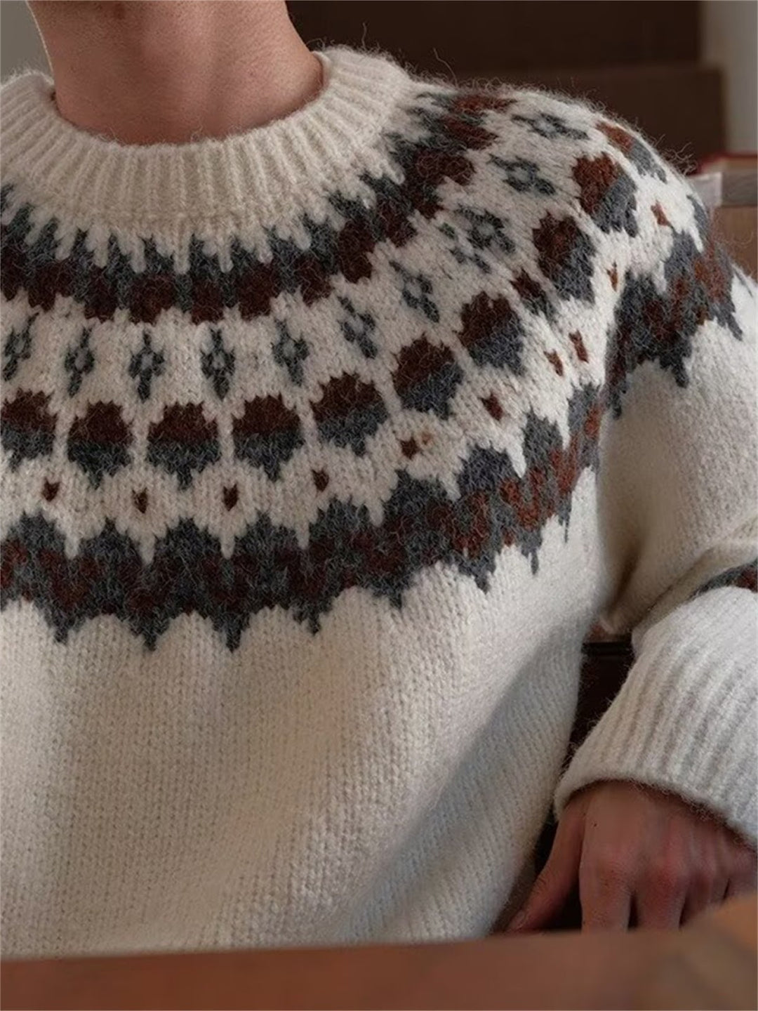 Fair Isle Knit Sweater, Vintage Style, Unisex