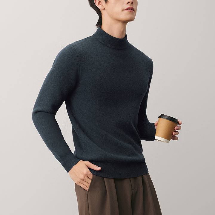 Men's turtleneck sweater made of wool, lined