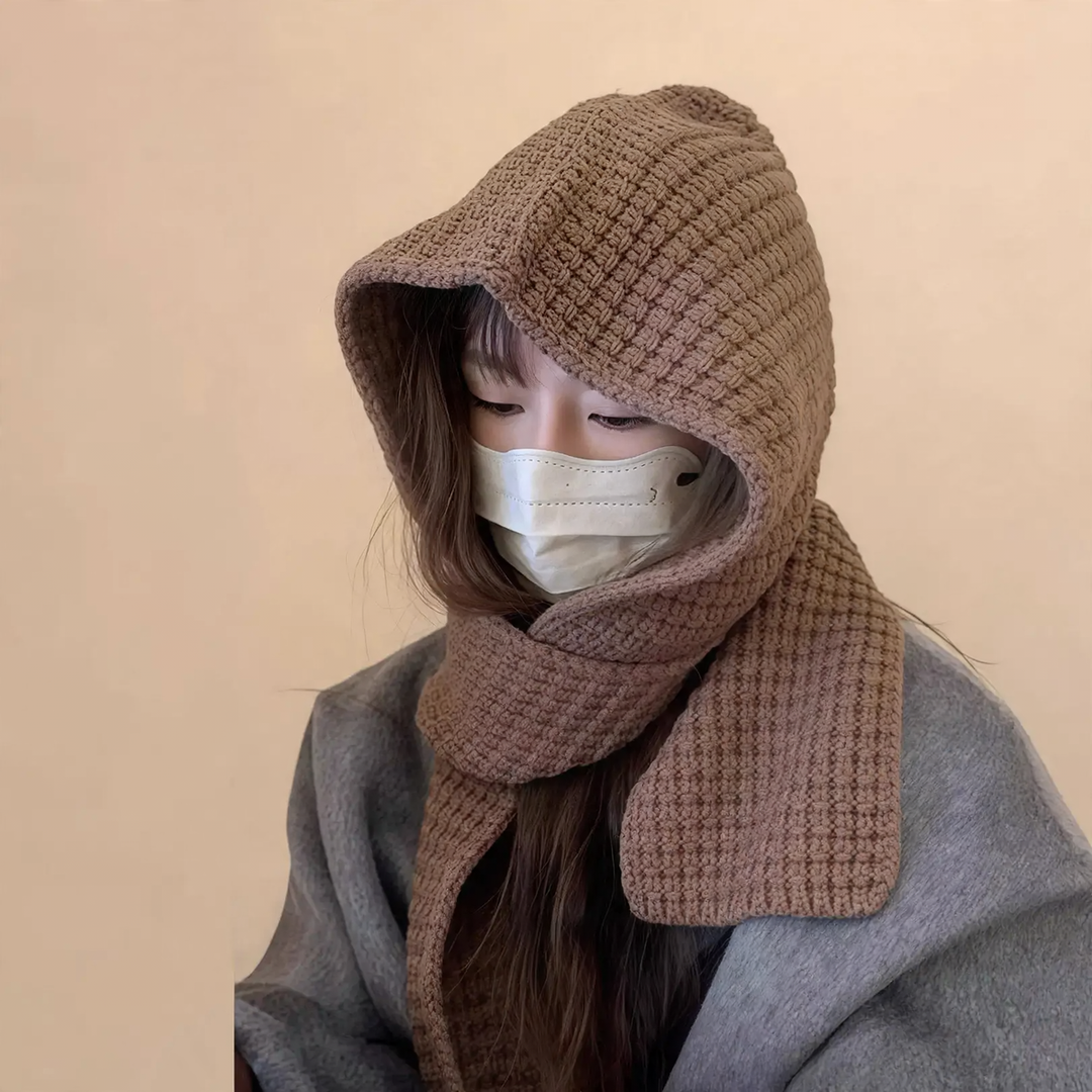 2-in-1 Hooded Scarf and Beanie Set