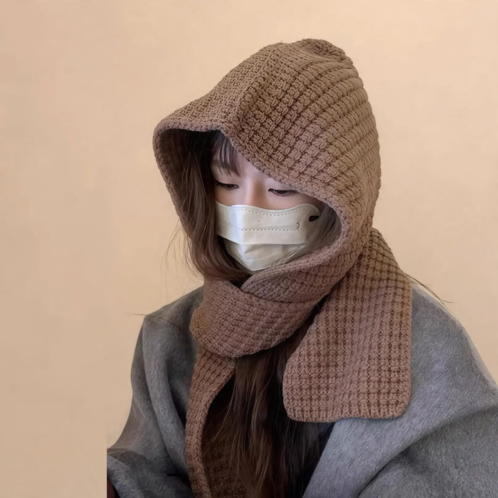 2-in-1 Hooded Scarf and Beanie Set