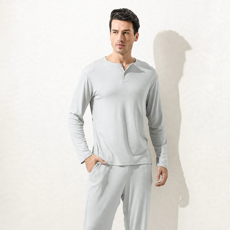 Men's Pajama Set, Modal, long-sleeved, for Spring and Summer