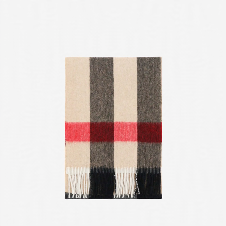 Checked wool scarf, 100% wool, 180x30 cm