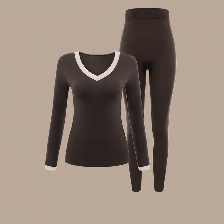 Women’s Thermal Underwear Set, Modal, V-Neck, Shaping