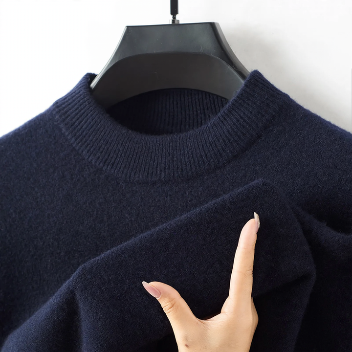 Men's cashmere sweater with stand-up collar, 400g