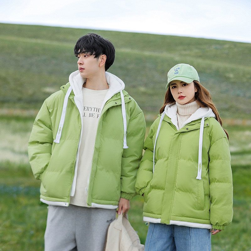 Men's padded jacket with hood, loose fit