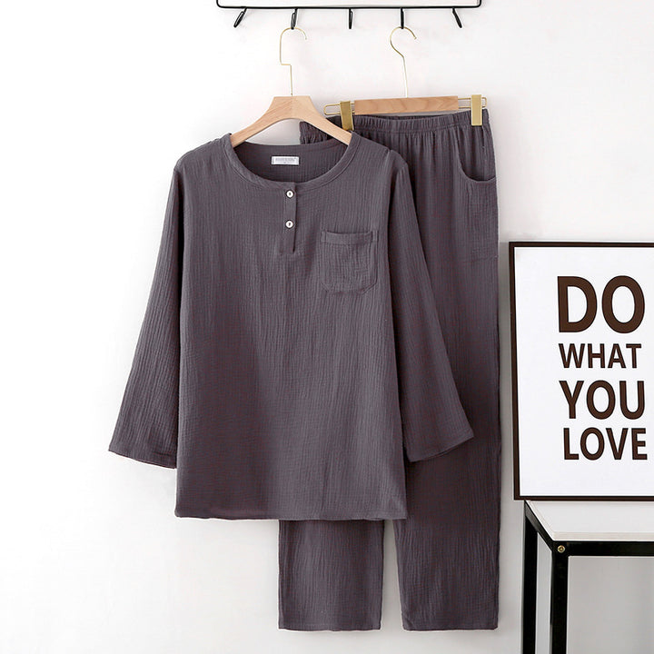 Men's pajamas made of double-layered muslin