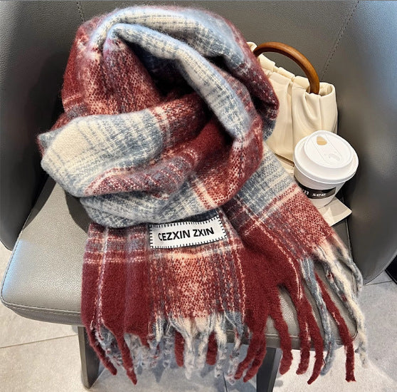 Checked scarf with gradient