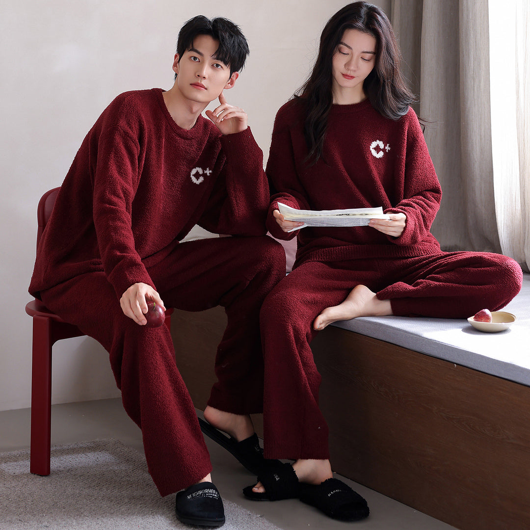 Padded couple's pajama set, warm and soft