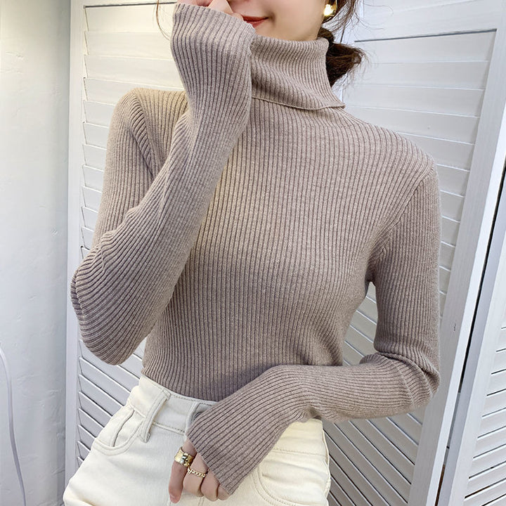 Women's turtleneck sweater, fitted, plus sizes