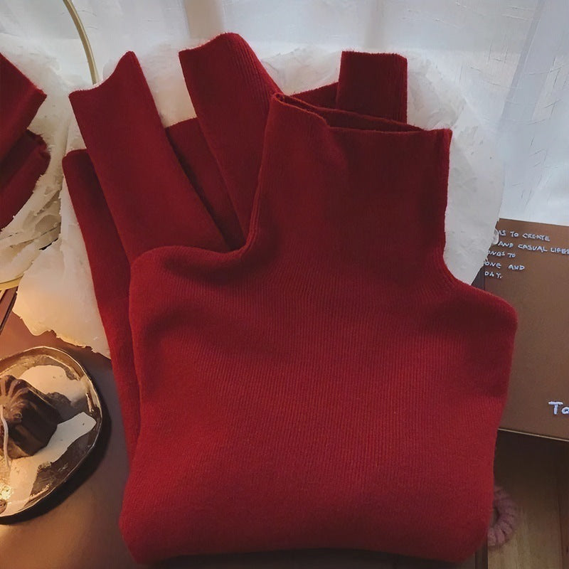 Women's turtleneck sweater, slim fit, long sleeve