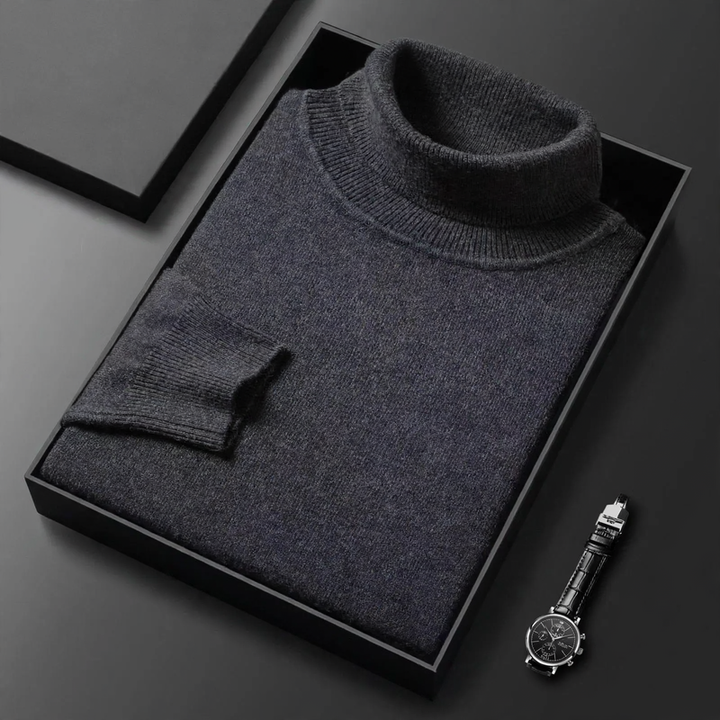 Men's Cashmere Sweater with Stand-up Collar