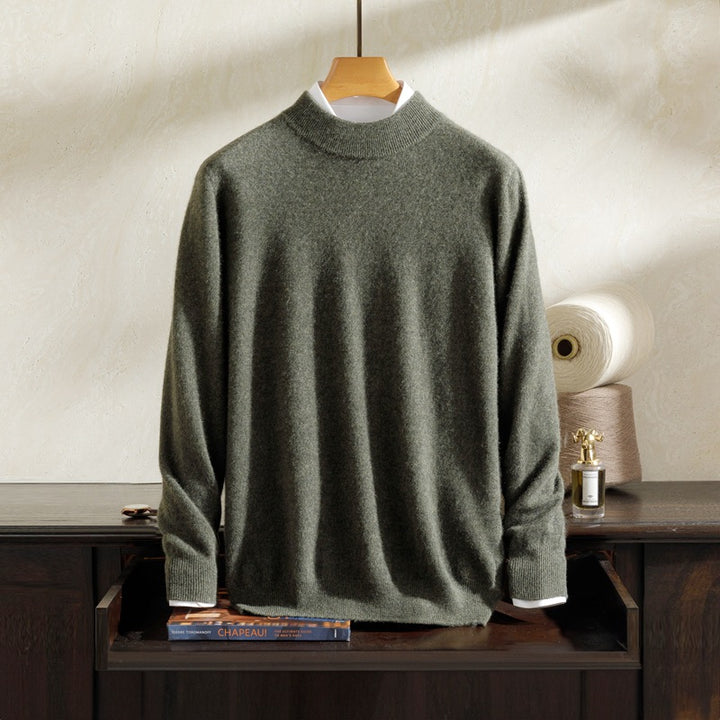 Men's cashmere sweater, 100% cashmere, round neck or stand-up collar