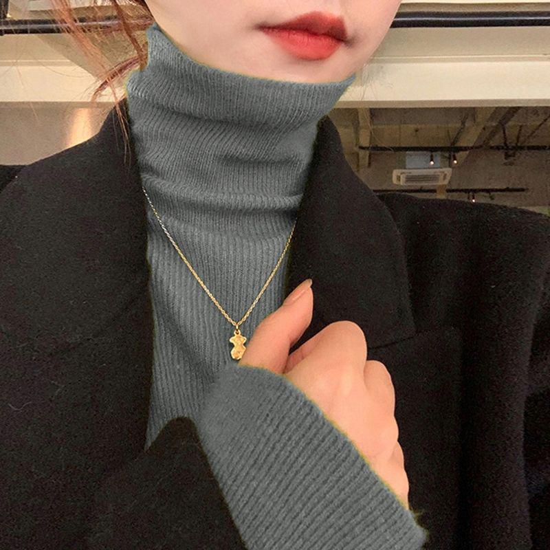 Fitted turtleneck sweater, various colors