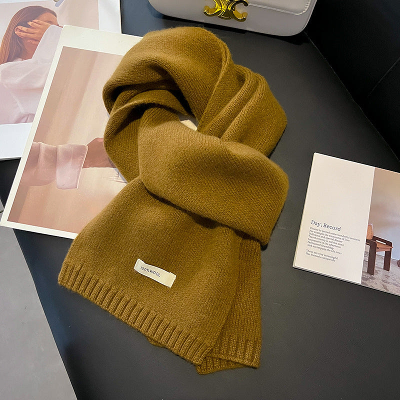 Wool scarf, 100% wool, solid color, 160x20 cm