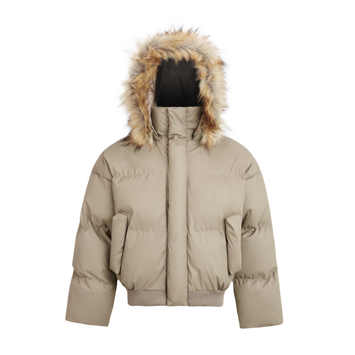 Padded men's jacket made of PU leather