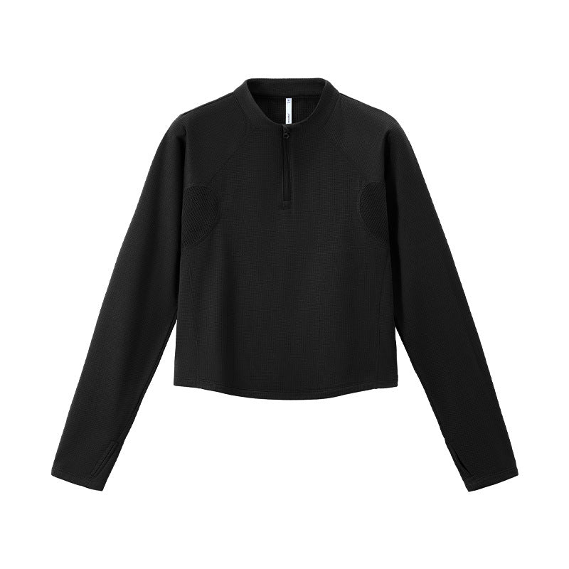 Light men's sweatshirt with half zipper