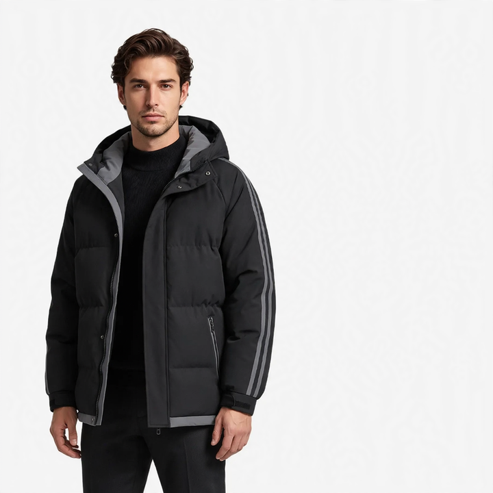 Men's Hooded Padded Jacket, casual, lined