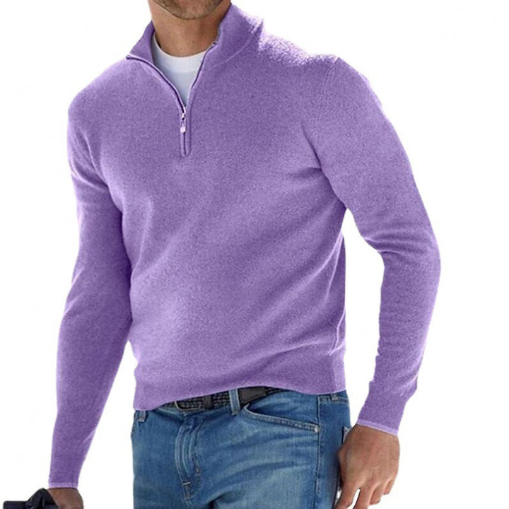 Men's Long Sleeve Cashmere Sweater, Simple Design