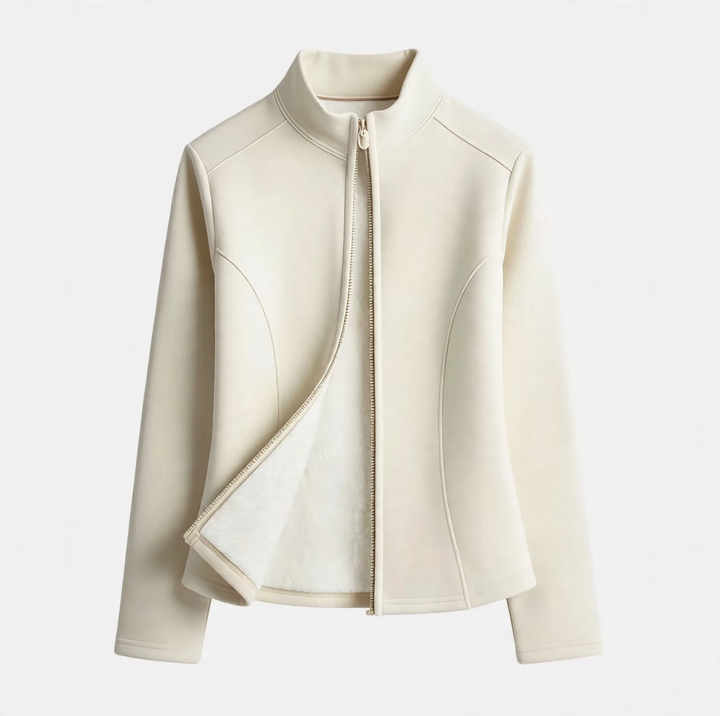 Padded yoga jacket with zipper and tailoring
