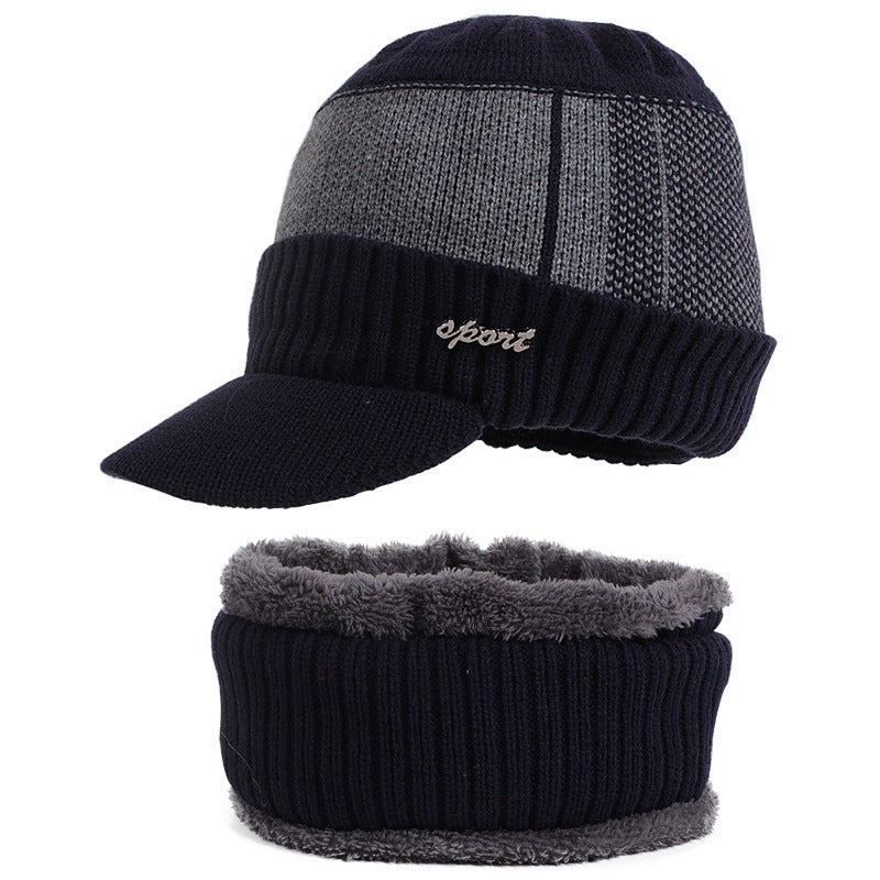 Knitted hat and scarf set for men