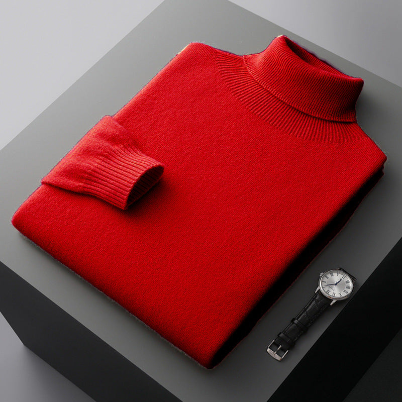 Men's turtleneck sweater made of 100% wool, seamless