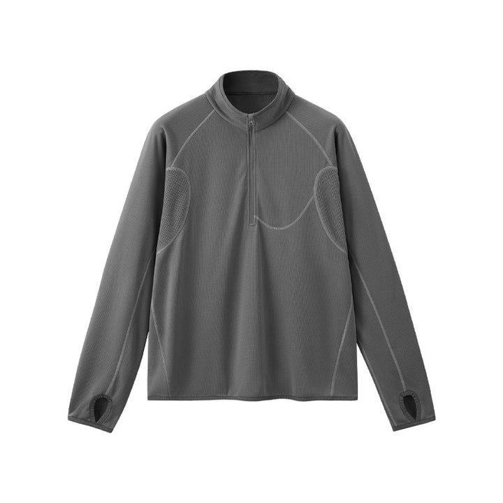 Light men's sweatshirt with half zipper