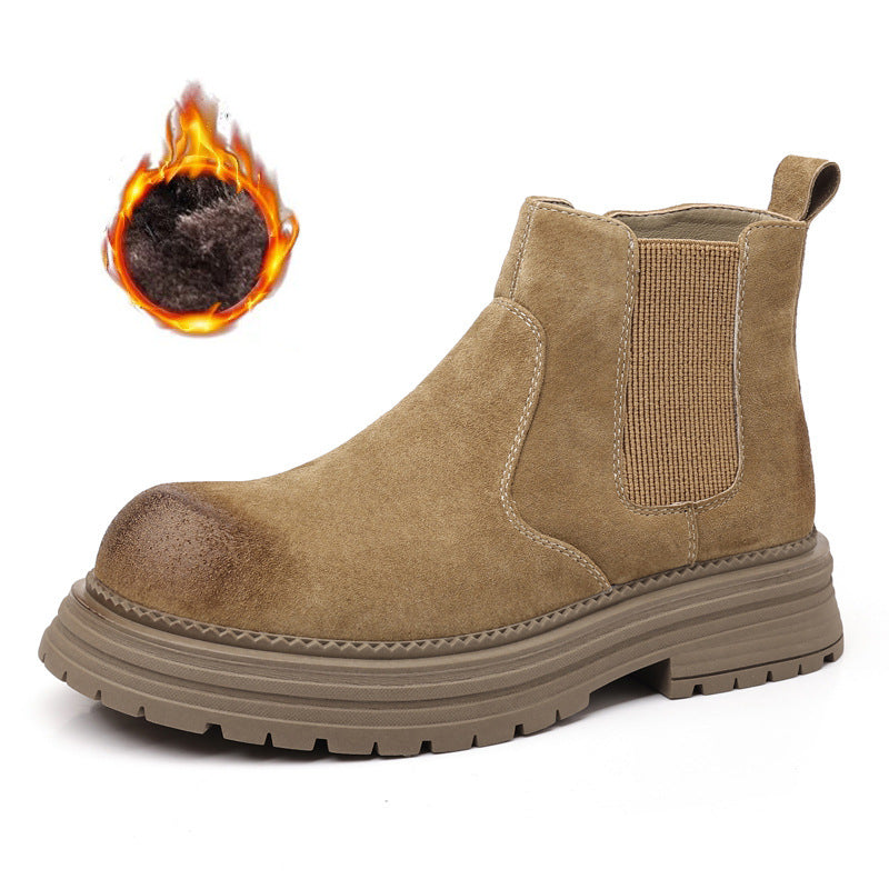 Men's leather Chelsea boots in vintage style
