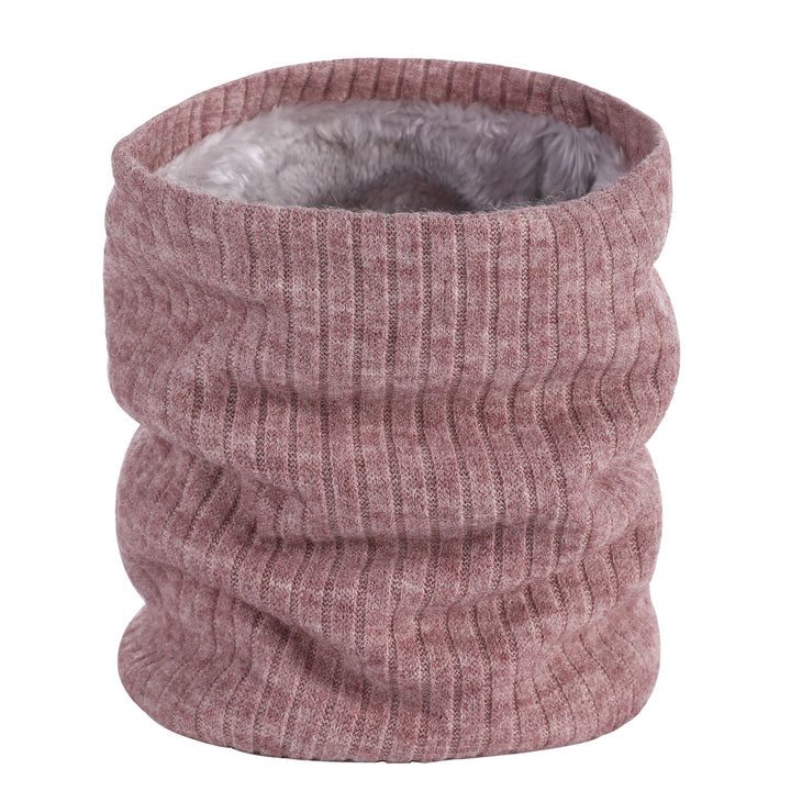Fleece-lined knitted neck warmer for men and women