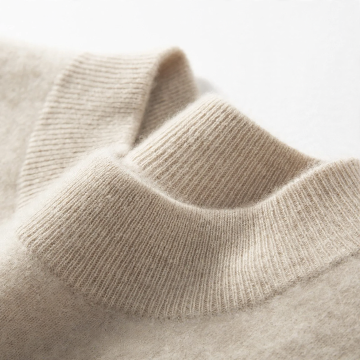 Men's Cashmere Sweater, Stand Collar, Business-Casual