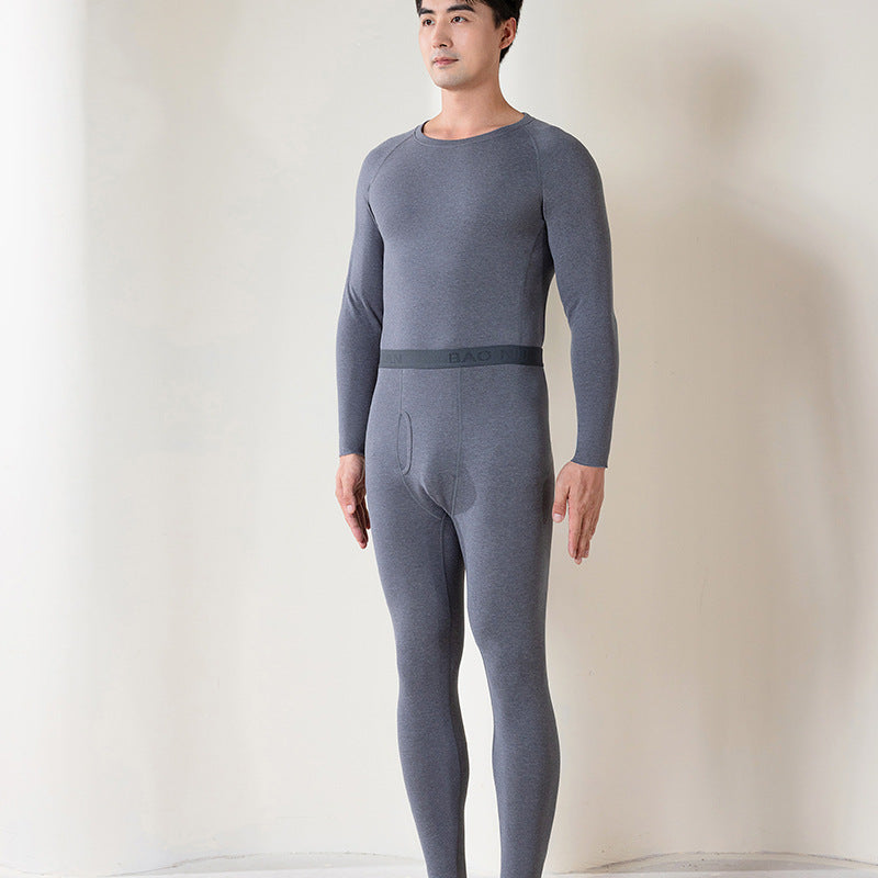 Men's thermal underwear set with wool and silk