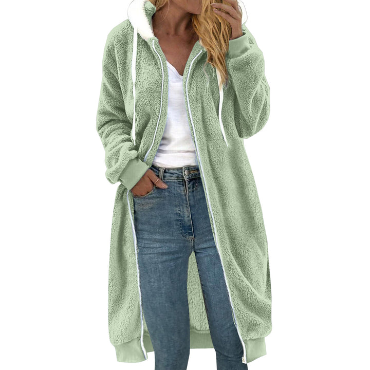 Women's Reversible Coat made of Faux Fur with Hood