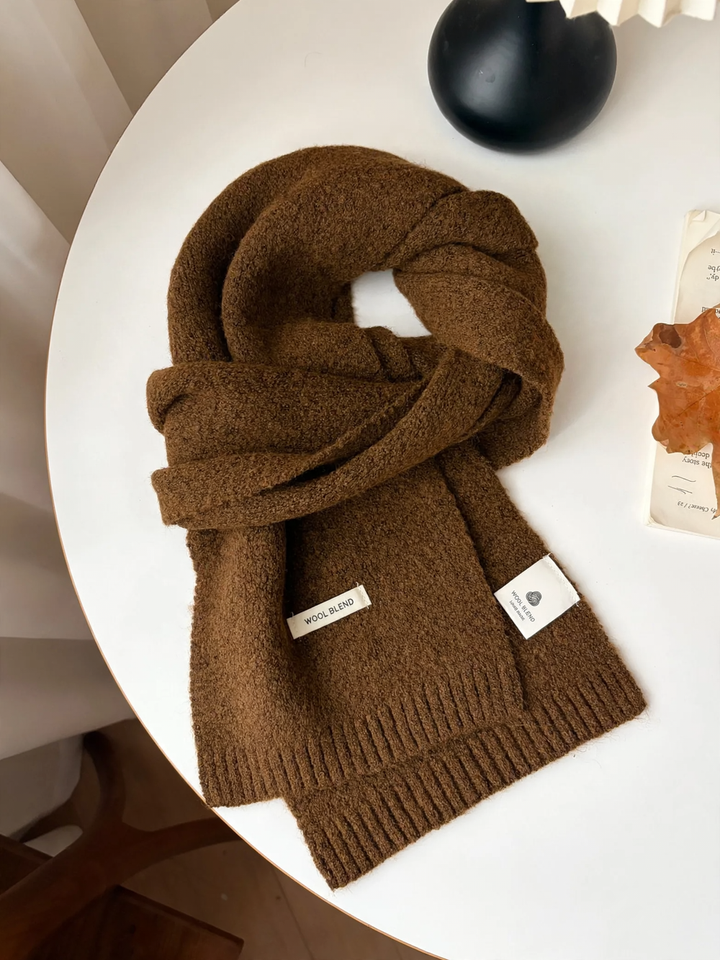 Warm scarf in various shades of brown