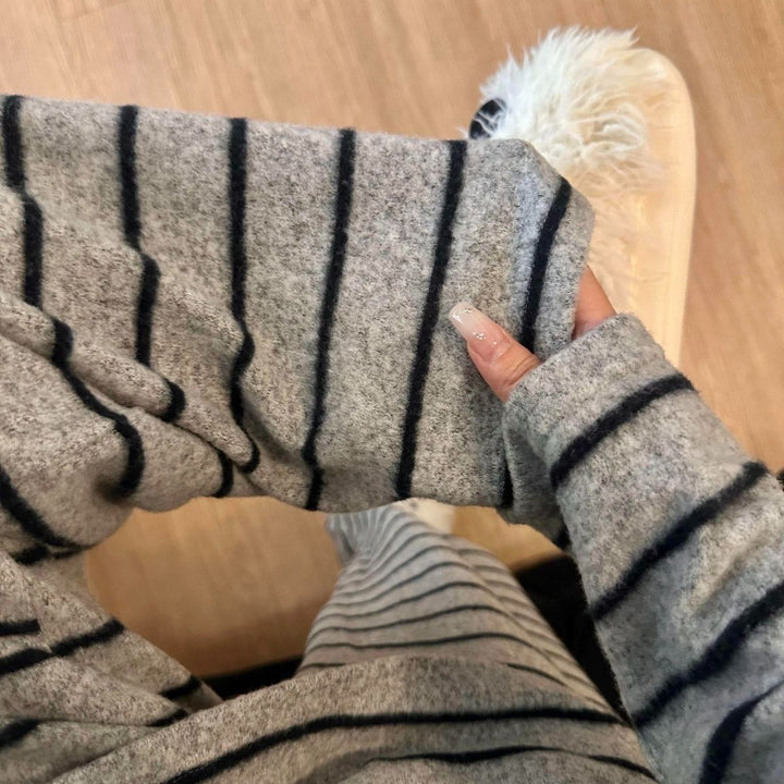 Warm striped pajamas set for couples