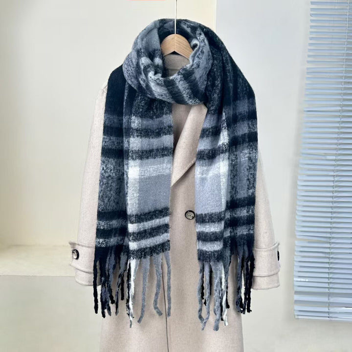 Checked scarf, 200 cm, soft and warm