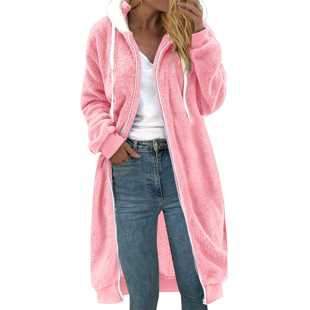 Women's Reversible Coat made of Faux Fur with Hood