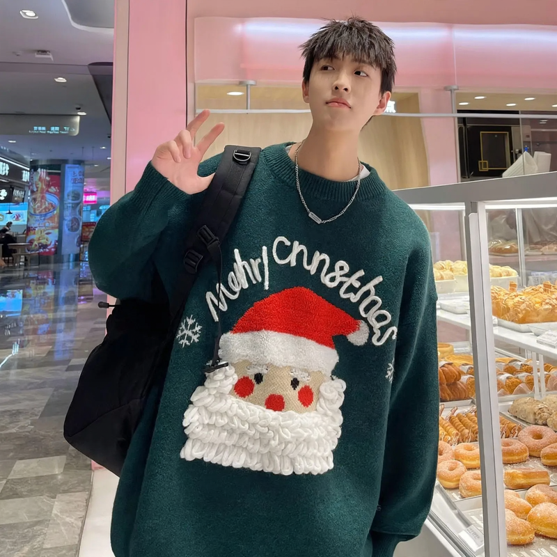 Christmas Knit Sweater for Men, Oversized Fit