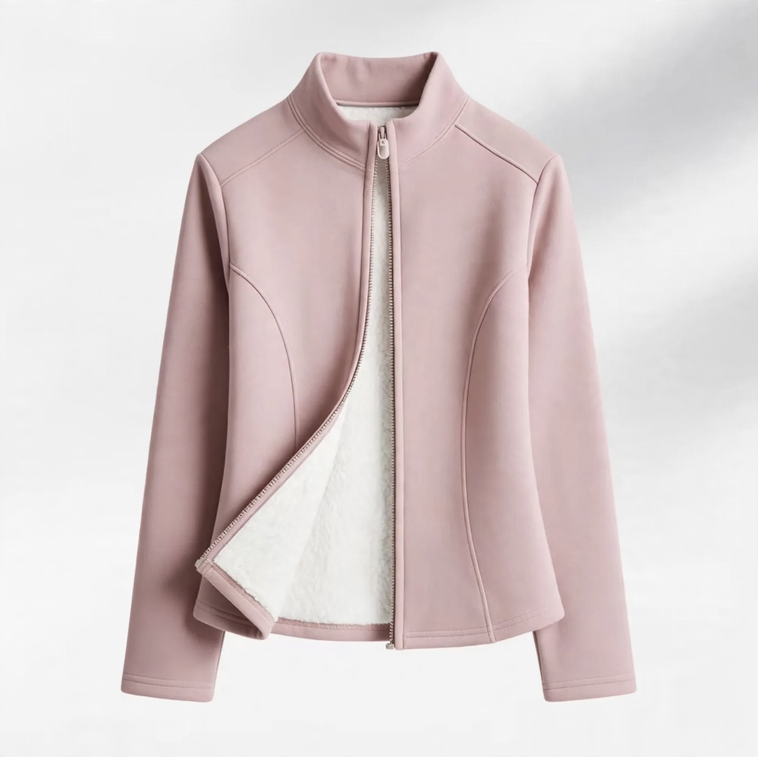 Padded yoga jacket with zipper and tailoring