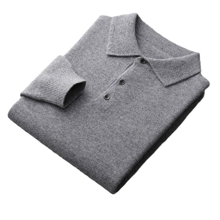 Men's Sweater, Polo Collar, Wool Cashmere, Business
