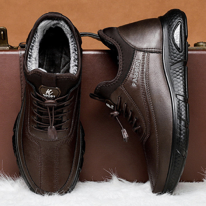 Warm men's winter boots, lined