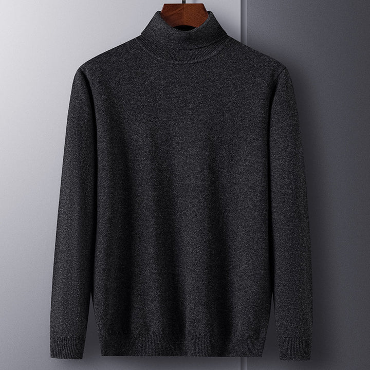 Men's cashmere pullover, turtleneck, fitted cut