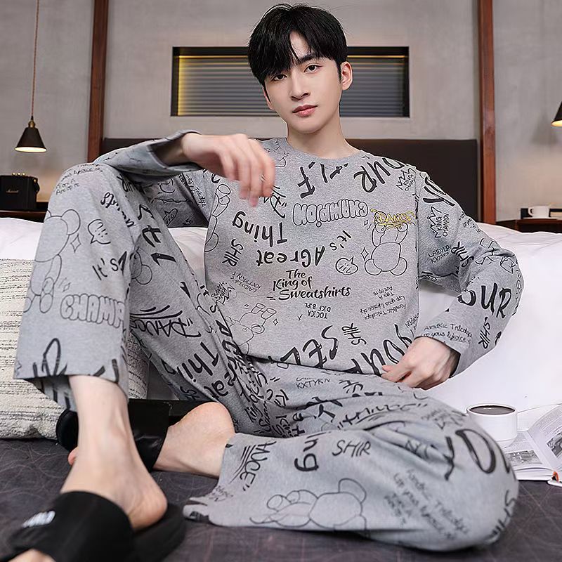 Men's Pajama Set, Long Sleeve, Loose Fit