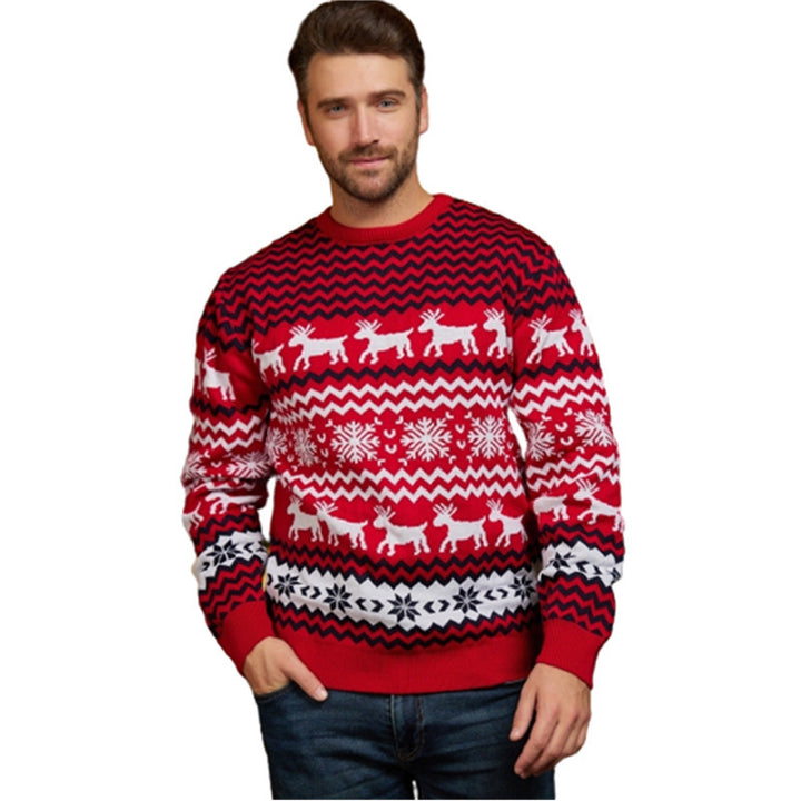 Christmas sweater with reindeer jacquard for men and women