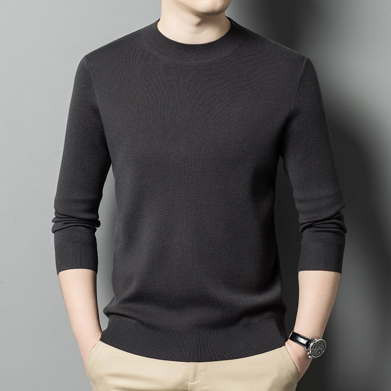 Men's wool sweater, round neck, machine washable
