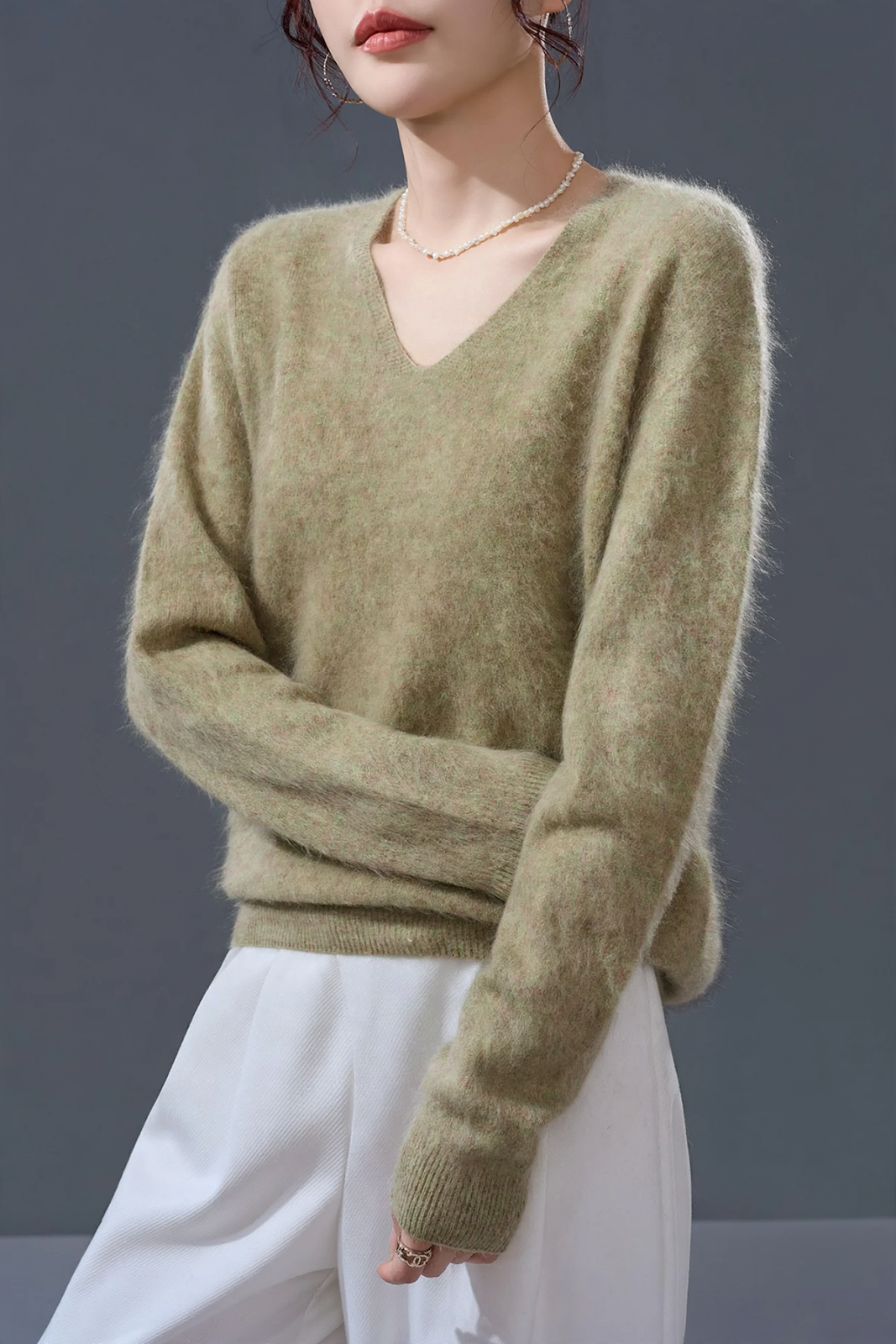 Women's cashmere sweater, brushed