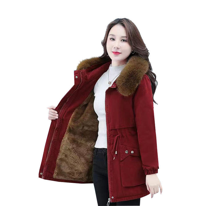Women’s parka, mid-length, with lambswool lining and padding